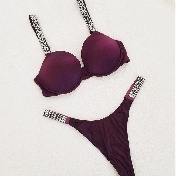Victoria's Secret Shine Strap Brazilian Push-up Bra and Panty Set NWT - Picture 6 of 14